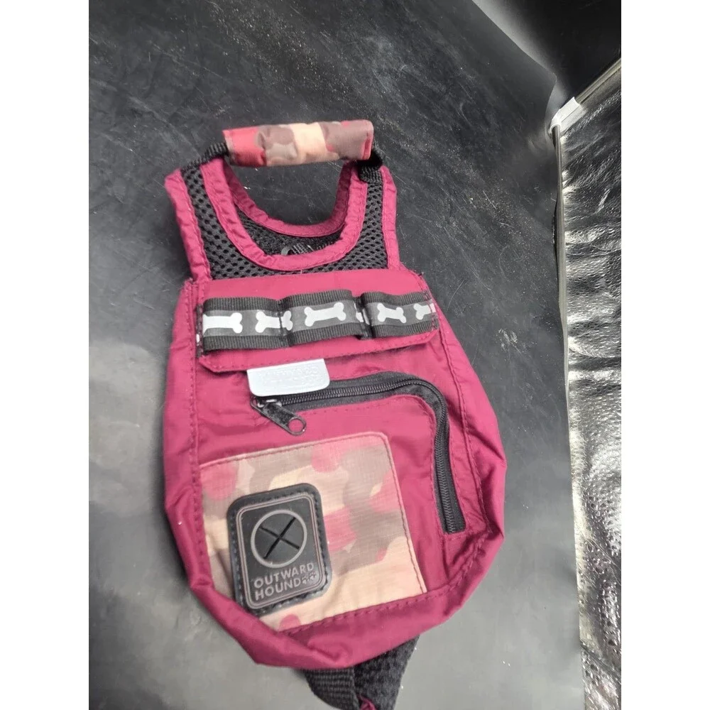Outward Hound Quick Release Backpack Small Dog Travel Gear Red